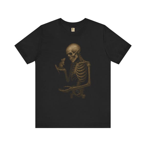 Halloween Skelett&Maus T-Shirt | Unisex Kurzarm Shirt | Halloween Geschenk | Sportshirt | PineAndThread