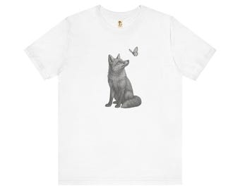 Camiseta de zorro | Camiseta de animales | Manga corta | Naturaleza | Estampado animal | Idea de regalo | Naturaleza | Ocio | Mezcla de algodón