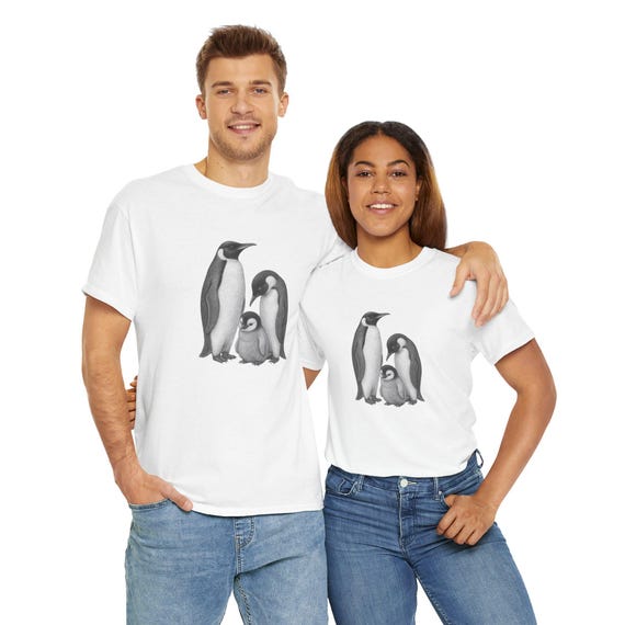 T-Shirt Pinguin | Unisex Kurzarm Shirt | Wildnis und Natur | Geschenk | PineAndThread | Sportshirt