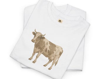 Cow T-Shirt | Animal Shirt | Short Sleeve | Nature | Animal Print | Gift Idea | Wilderness | Leisure | Cotton Blend | Cotton Mix