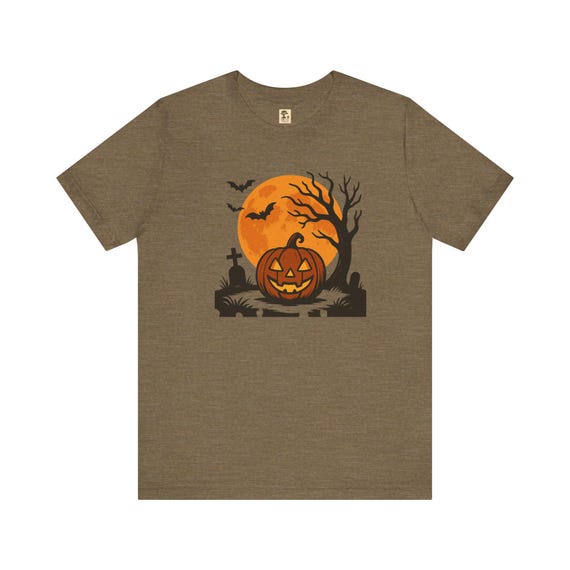 Halloween Kürbis-T-Shirt | Unisex Kurzarm Shirt | Halloween Geschenk | Sportshirt | PineAndThread