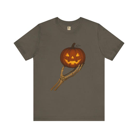 Halloween Kürbis-Skelett-T-Shirt | Unisex Kurzarm Shirt | Halloween Geschenk | Sportshirt | PineAndThread