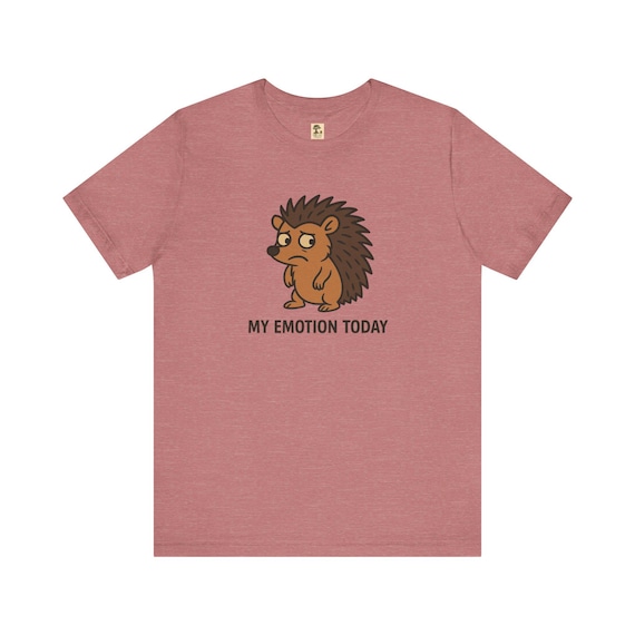 Entzückendes Emotion-T-Shirt mit Igel, süßes Tier-Shirt, lustiges Grafik-T-Shirt, Geschenke für Tierliebhaber, lässiges Humor-Oberteil