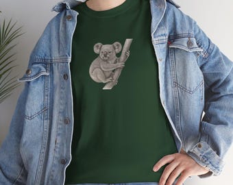Koala T-Shirt | Animal Shirt | Short Sleeve | Nature | Animal Print | Gift Idea | Wilderness | Leisure | Cotton Blend | Cotton Mix