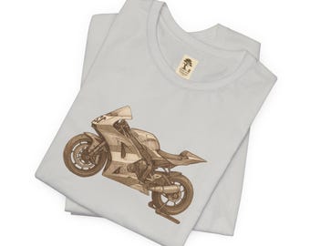Motorcycle T-shirt | Vintage vehicle illustration | 100% cotton | Short-sleeved shirt | Retro | Casual wear