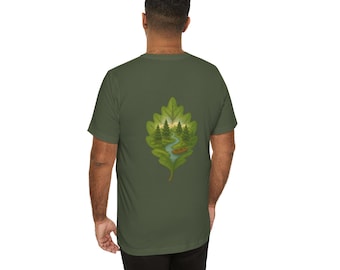 Camiseta de naturaleza | Hoja | Unisex | Manga corta | Naturaleza salvaje | Mezcla de algodón | Regalo | Camiseta deportiva