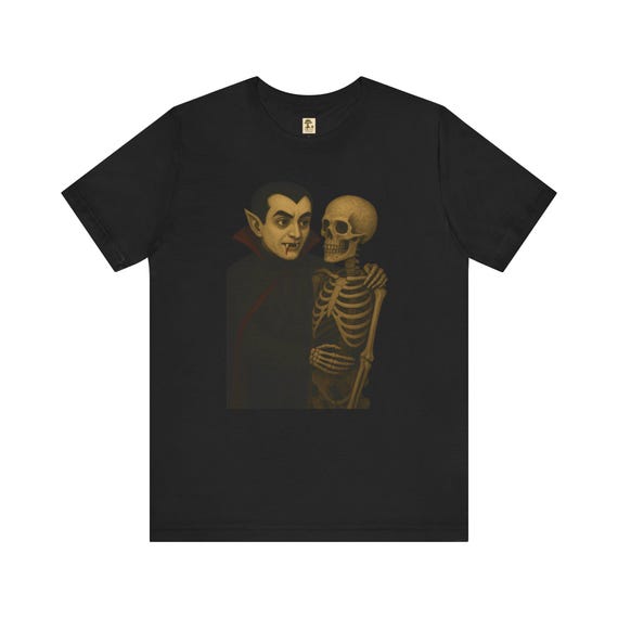 Halloween Vampir-Skelett T-Shirt | | Unisex Kurzarm Shirt | Halloween Geschenk | Sportshirt | PineAndThread