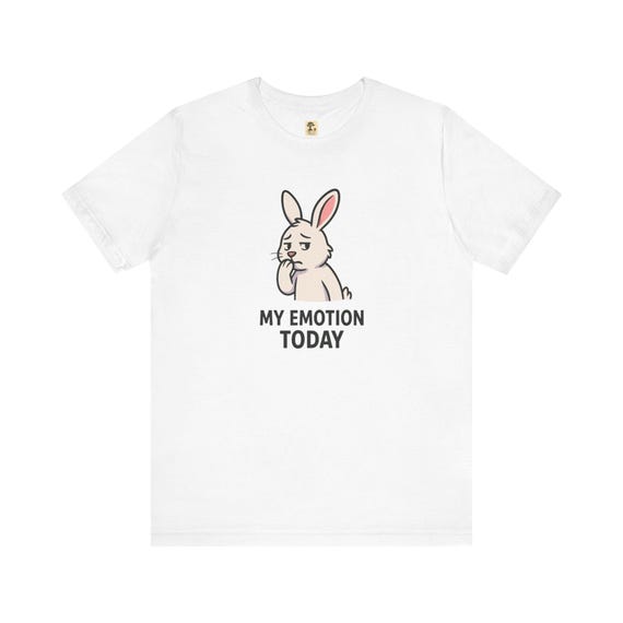 Emotionen - Hasen Shirt, süßes T-Shirt mit Grafik, lustiges Kaninchen-Shirt, Unisex-Kleidung, Geschenk für Tierliebhaber