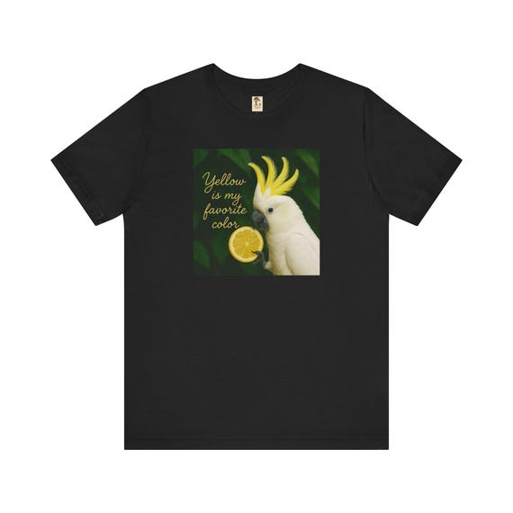 Colorful - Gelbes Kakadu Unisex-Jersey-T-Shirt - Lustiges Vogel-T-Shirt, Geschenk für Tierliebhaber, Freizeitkleidung, Sommerlook