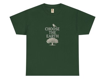 Nature T-Shirt | Choose the Earth | Unisex | Short Sleeve | Animal Print | Wilderness | Cotton Blend | Gift | Sports Shirt