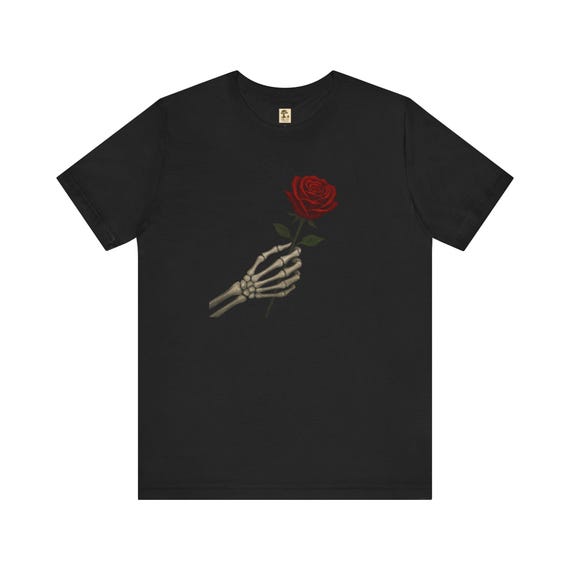 Halloween Sklett-Rose T-Shirt | Unisex Kurzarm Shirt | Halloween Geschenk | Sportshirt | PineAndThread