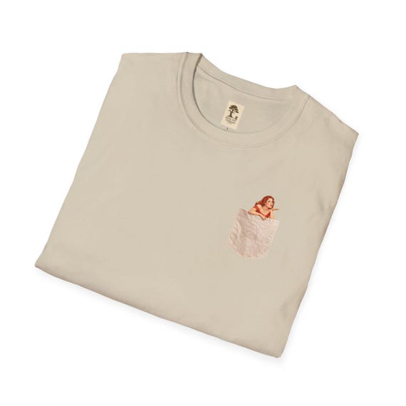 Rockabilly TShirt | Frau in Tasche | Vintage Illustration | Kurzarm Shirt | Baumwolle 100 | Freizeitkleidung | Geschenkidee