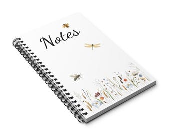 Notatnik kwiatowy | Dziennik uważności | Notatnik designerski | Pamiętnik osobisty | Szkicownik | Prezent dla dorosłych | Notatnik A5