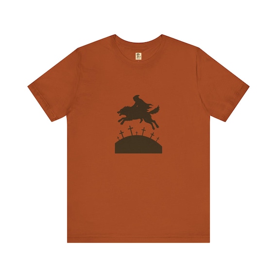 Halloween Wolfsreiter T-Shirt | Unisex Kurzarm Shirt | Halloween Geschenk | Sportshirt | PineAndThread