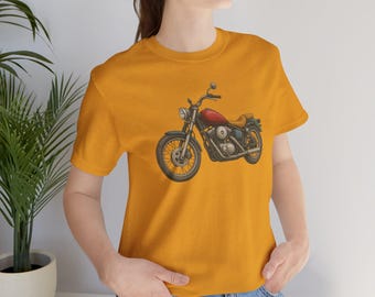 Motorcycle T-shirt | Vintage vehicle illustration | 100% cotton | Short-sleeved shirt | Retro | Casual wear