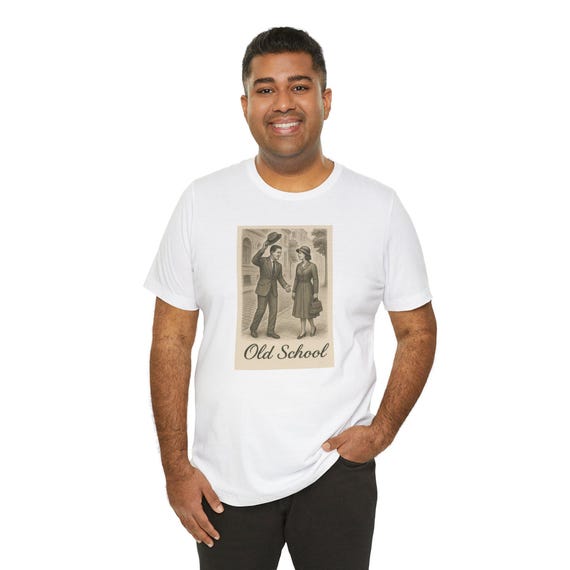 Vintage - Old School Retro-T-Shirt, Shirt im Vintage-Stil, Unisex-Oberteil, klassisches T-Shirt mit Grafikdruck, Geschenk für Sie/Ihn
