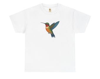 Hummingbird T-Shirt | Animal Shirt | Short Sleeve | Nature | Animal Print | Gift Idea | Wilderness | Leisure | Cotton Blend | Cotton Mix