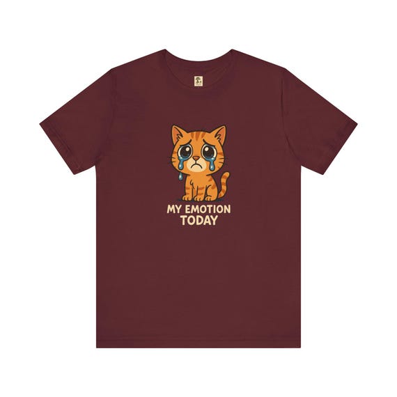 Emotionen - Katzen Shirt, Unisex, T-Shirt mit niedlicher Katze, Geschenk für Tierliebhaber, lustiges Tier-Shirt, Freizeitkleidung