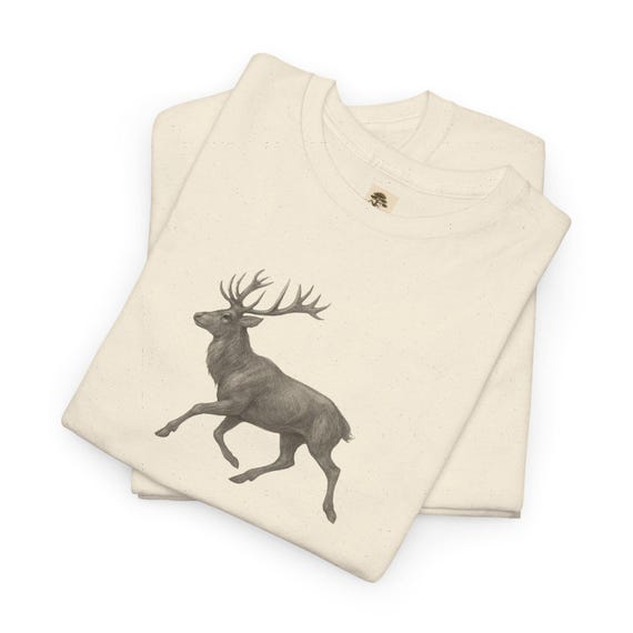 T-Shirt Hirsch | Unisex Kurzarm Shirt | Wildnis und Natur | Geschenk | PineAndThread | Sportshirt