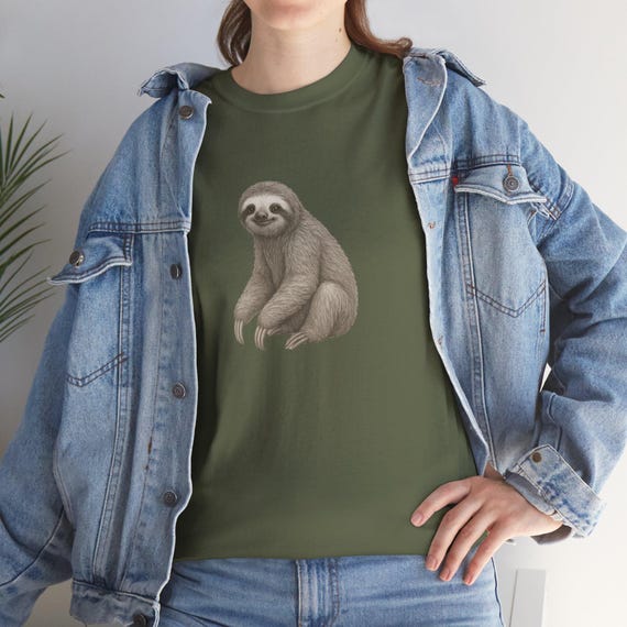 T-Shirt Faultier | Unisex | Kurzarm | Shirt | Wildnis | Natur | Geschenk | PineAndThread |Sportshirt