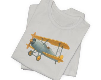 Airplane T-Shirt | Vintage Vehicle Illustration | 100% Cotton | Short-Sleeve Shirt | Retro | Casual Wear