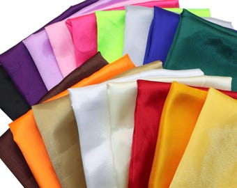 1PC 57x19.68inch(145x50cm) Multicolour Soft Satin Fabric 100% Polyester Handmade Pure Color Decoration DIY Handmade