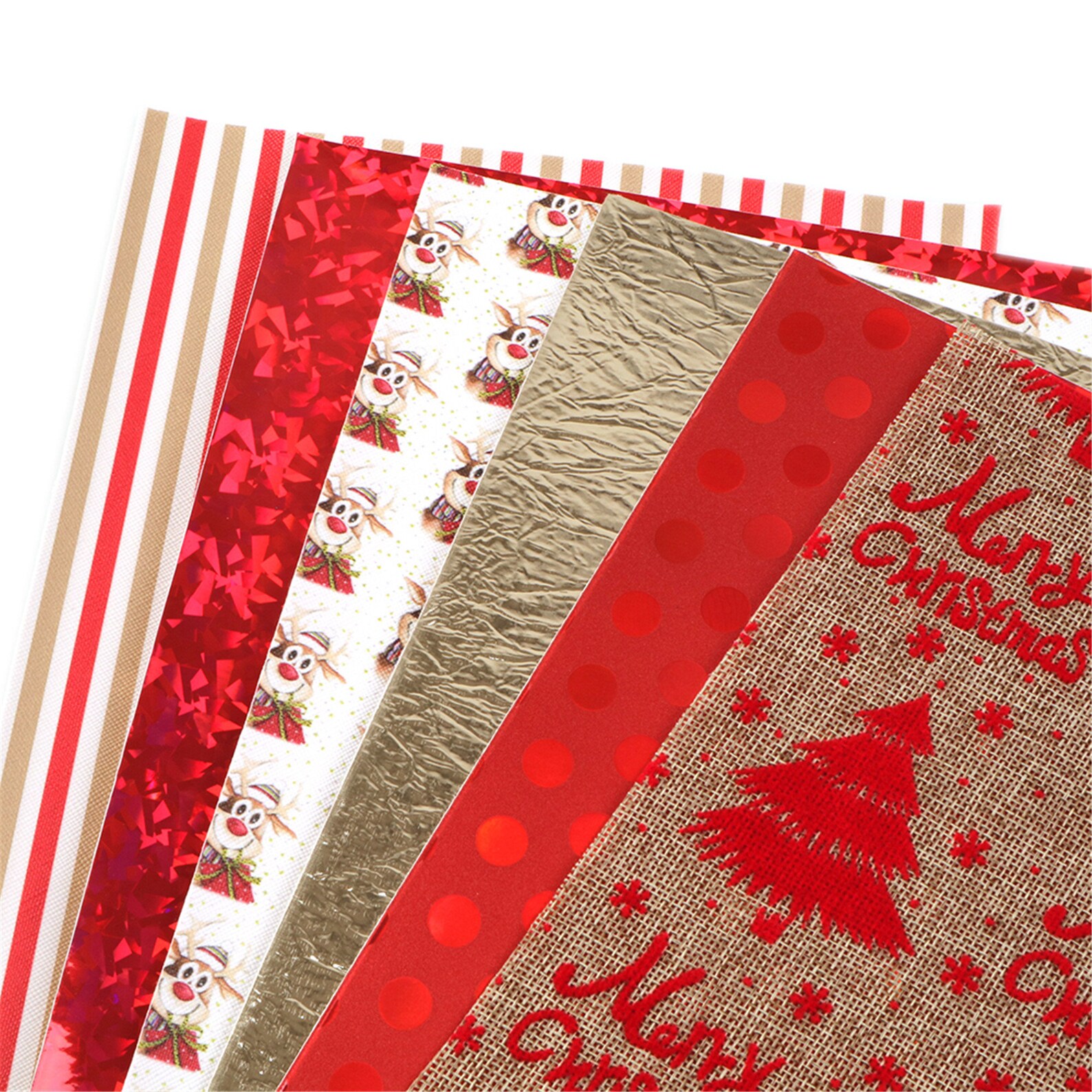 Faux Leather Fabric Christmas 6pcs/setReindeer Printed Etsy