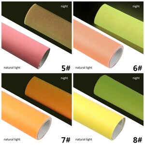 Glow In The Dark Faux Synthetic Leather Sheets,Vegan Leather,A4 Vinyl Fabric Sheet,pu Imitation Leather Color Change image 6