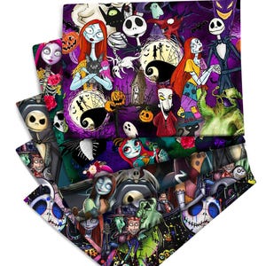 Halloween Skull Horror Movie Printed Liverpool Bullet Textured Printing Fabric By HALF YARD,19x57 inch