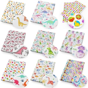 Dinosaurs Print Double Brushed Polyester Fabric By Half Yard,Soft Knit Stretch Fabric,Baby HeadWrap Headbow Diy Fabric image 1