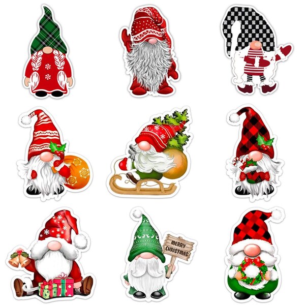 Christmas Cartoon Character Gnome Santa Claus Deer Acrylic Planar Resin DIY For Bowknot Gift Earrings Bag Accessories,5Yc33288