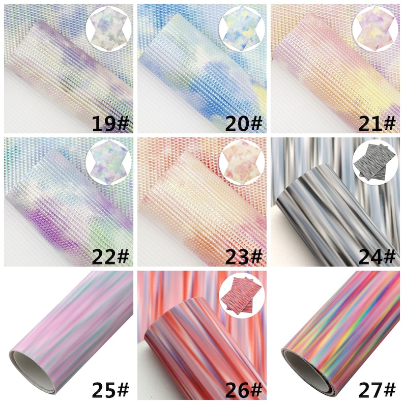 Cloudy Tie Dye Faux Leather Sheets,Synthetic Vinyl Sheets,DIY Bows Craft,Litchi Grain Pearl Vegan Leather Fabric image 4