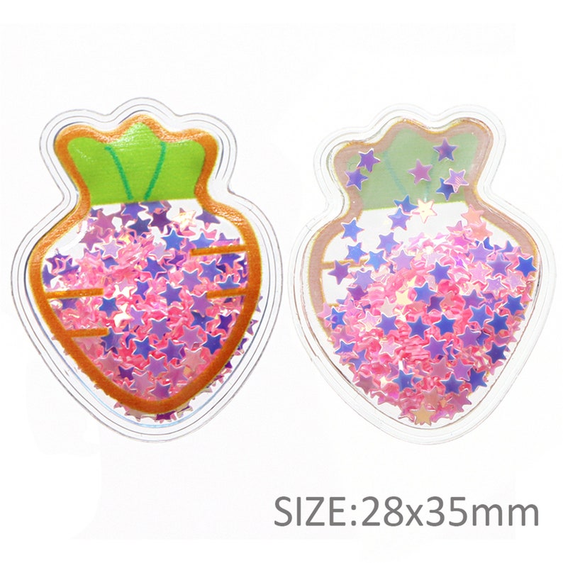 Inflatable Vinyl Shaker,Clear Pvc Vinyl Fruit,Star Sequin Confetti,Kids Girls Hair Decoration Accessories,Bow Center Decoration Carrot