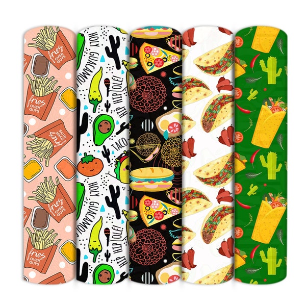 Food Pizza Taco Print Double Brushed Polyester Fabric By Half Yard,Soft Knit Stretch Fabric,Baby HeadWrap Headbow Diy Fabric