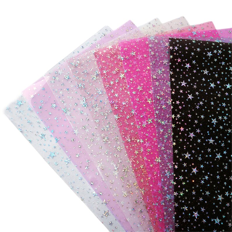 Glitter Star Jelly Sheets 8pcs/setPVC Fabric SheetsJelly Etsy
