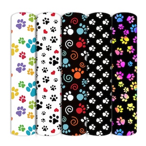 Dog Paw Heart Print Double Brushed Polyester Fabric By Half Yard,Soft Knit Stretch Fabric,Baby HeadWrap Headbow Diy Fabric