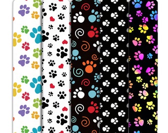 Dog Paw Heart Print Double Brushed Polyester Fabric By Half Yard,Soft Knit Stretch Fabric,Baby HeadWrap Headbow Diy Fabric