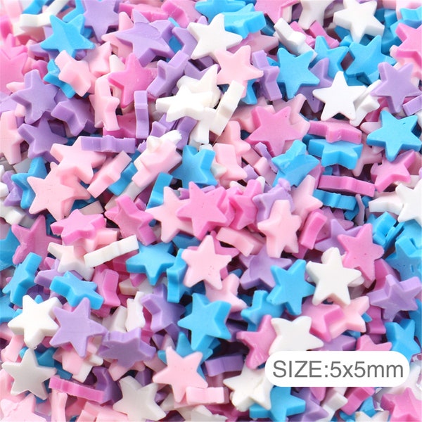 50G/Pack Kawaii Star Polymer Clay Slices Mix Color,Slime Charms,DIY Scrapbooking Decorations,Embellishments,Diy Accessories