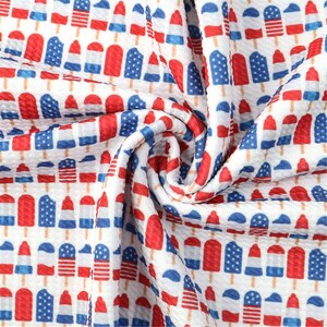 Ice Cream Print Liverpool Bullet Textured Printing Fabric By HALF YARD,19x57 inch,Indenpence Day