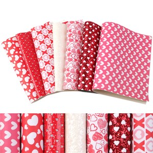 Faux Leather Sheet Valentine Days 7pcs/set,glitter Leather Sheets,pink ...