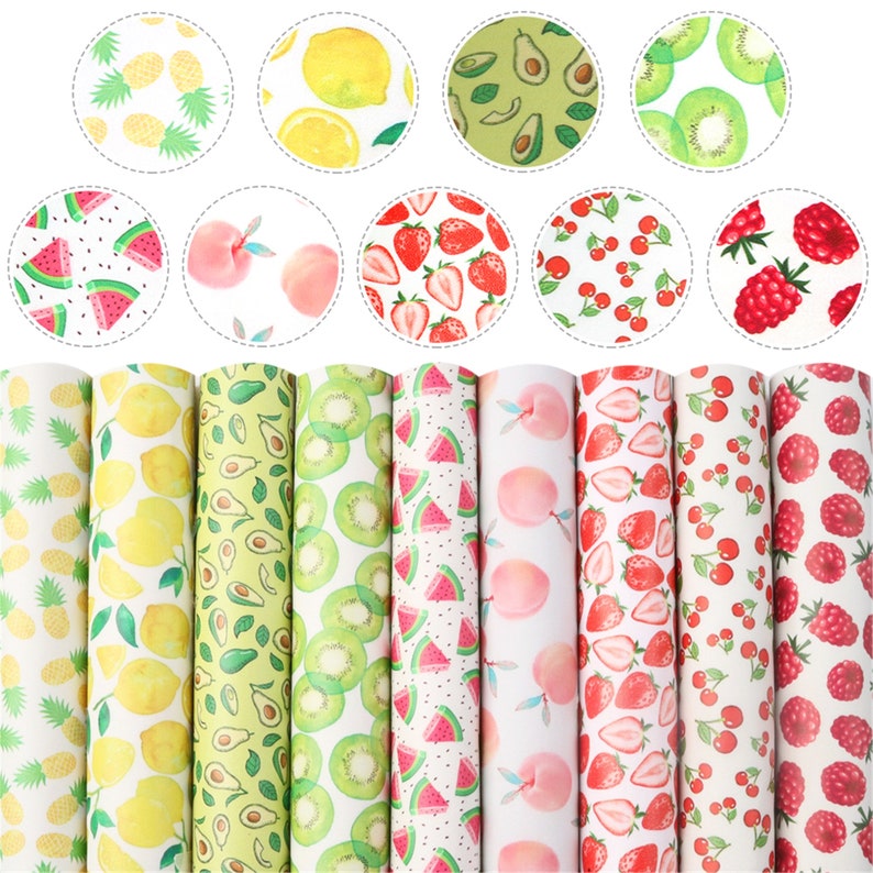 Fruit Leather Bundle 9pcs/setprinted Faux Leather Etsy