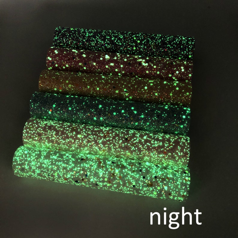 Glow in the Dark Chunky Glitter Sheets 6pcs/setbig Sequin Etsy