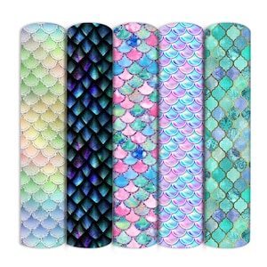 Mermaids Print Double Brushed Polyester Fabric By Half Yard,Soft Print Knit Stratch Fabric,Baby HeadWrap Headbow DIY Fabric image 1