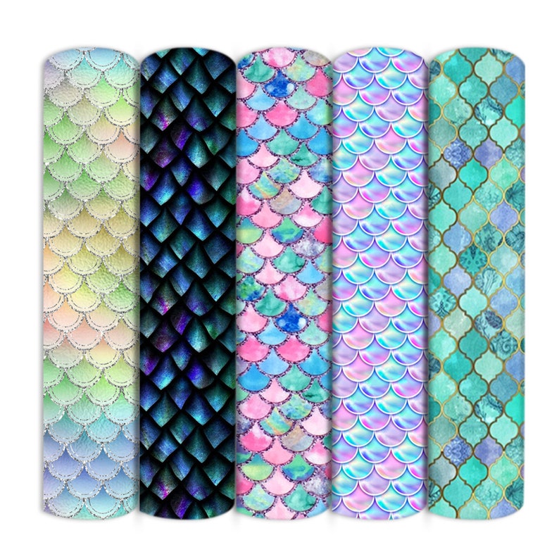 Mermaids Print Double Brushed Polyester Fabric By Half Yard,Soft Print Knit Stratch Fabric,Baby HeadWrap Headbow DIY Fabric image 1