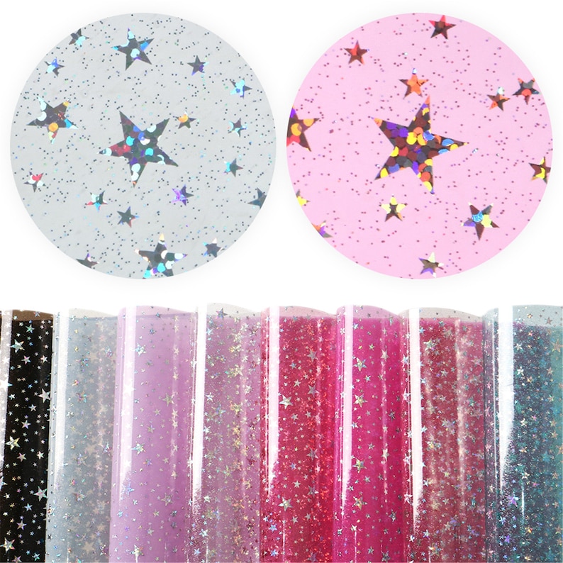 Glitter Star Jelly Sheets 8pcs/setPVC Fabric SheetsJelly Etsy