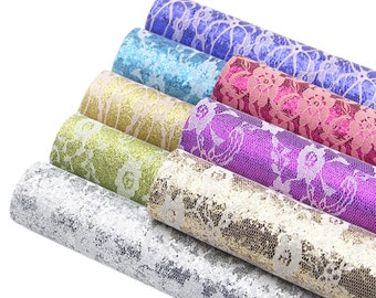 8 pcs/set or piece Lace Canvas Fabric Sheets,Soft Faux Leather Sheet,A4 Leatherette Sheet For Hair Bows