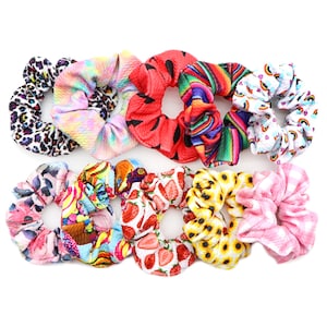 Hair Scrunchies Bundle 10pcs,Bullet Liverpool Fabric Hair Scrunchies,Stretchy Ponytail Holder,Hair Tie Rope for Women Girl
