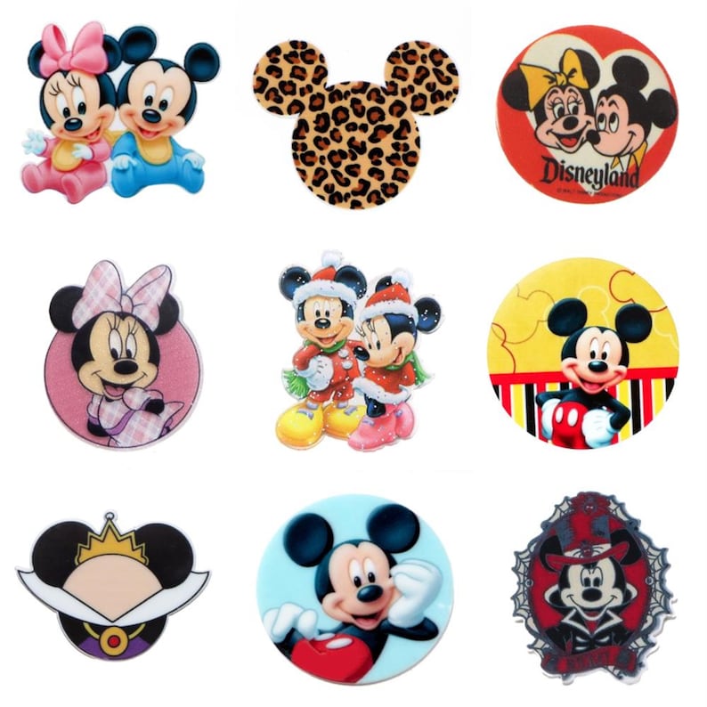 Cartoon Character Mouse Leopard Christmas Acrylic Flatback Planar Resins DIY For Bows Bag Material Supplies Cabochon ,5Yc34298 image 1