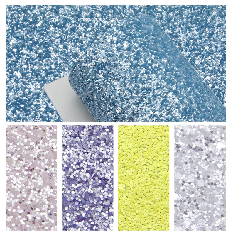 5 pcsset Faux Leather Fabric,Chunky Glitter Canvas Sheet,Glitter Sheet,Leather For Earring,Craft Supplies