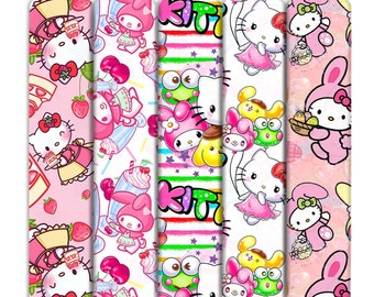 Tela de poliéster con estampado de gato de dibujos animados, doble cepillado, por media yarda, tejido de punto con estampado suave, diadema para bebé, tela Diy